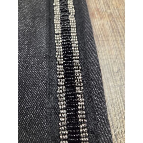 Driftwood Wyatt Flare Black Wash Beaded Trim Stretch Jeans Size 32x33 Long Tall - Picture 2 of 6